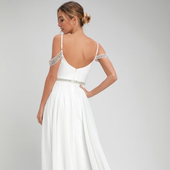 Love and Devotion White Beaded Maxi Dress - Picture 2 of 4